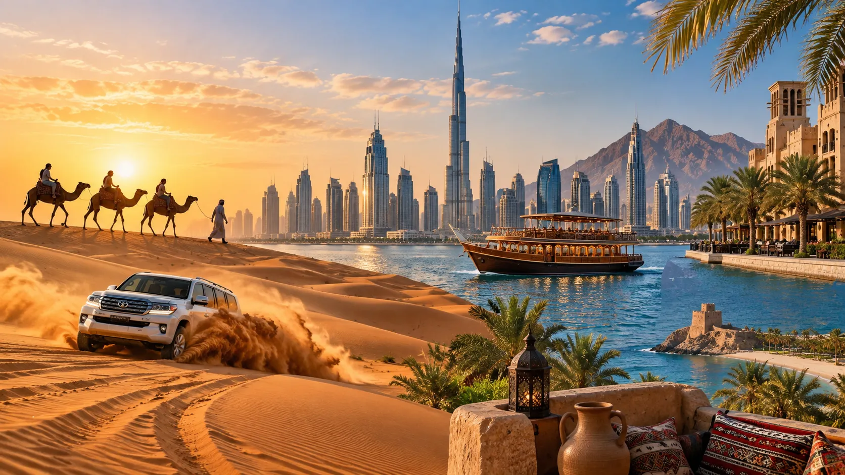 Dubai tours and experiences including desert safari, cruise and city sightseeing